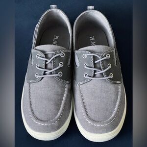 Boys Boat Shoes Light Grey Moccasins Size 6